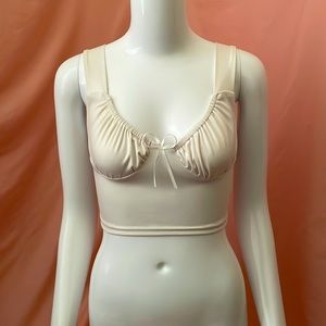 Casual Cream colored, Tank-Top, Wide Shoulder Straps